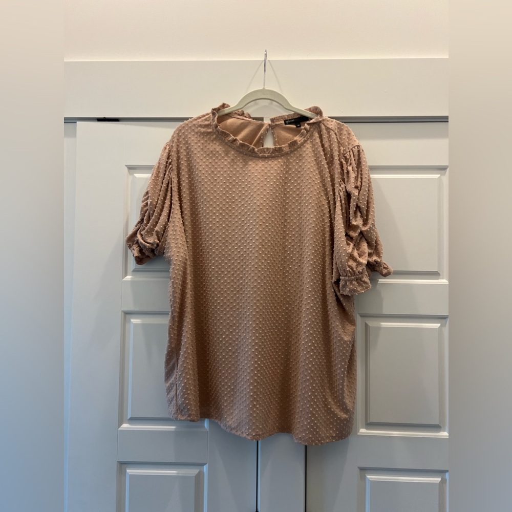 Gibson 3x plus size puff sleeve top